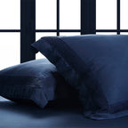 Σετ 2τμχ Μαξιλαροθήκες Oxford Hauz Vegan Silk 52X78 Blue